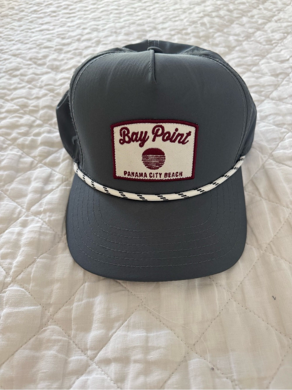 Bay Point Panama City Beach Gray Rope-Trim Hat